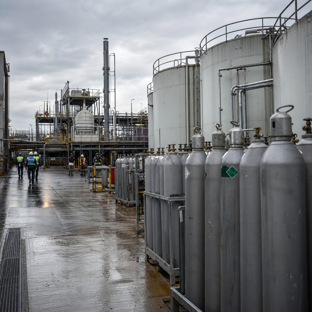 An industrial critical-minerals processing facility
